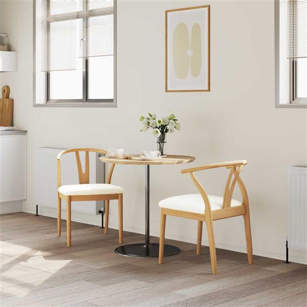 Grote foto vidaxl eetkamerstoel 2 pcs natuurlijk en licht massief rubberhout huis en inrichting stoelen