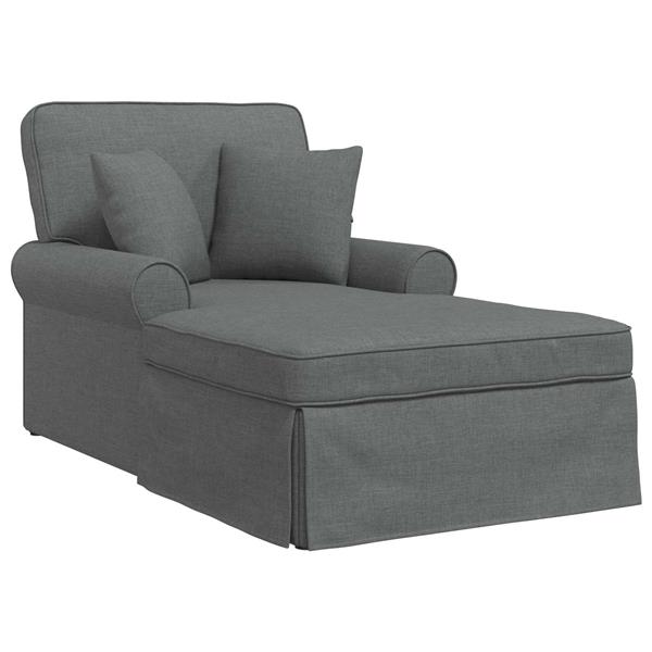 Grote foto vidaxl chaise lounge met rok donkergrijs 91 x 157 x 91 cm stof huis en inrichting bankstellen