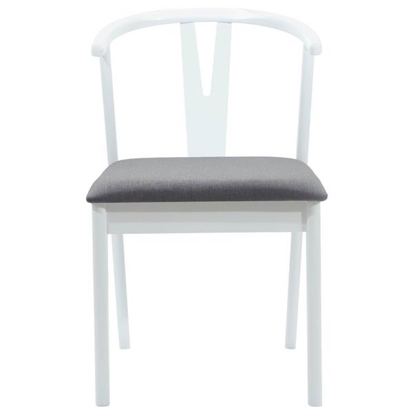 Grote foto vidaxl eetkamerstoel 2 pcs wit en grijs massief rubberhout huis en inrichting stoelen