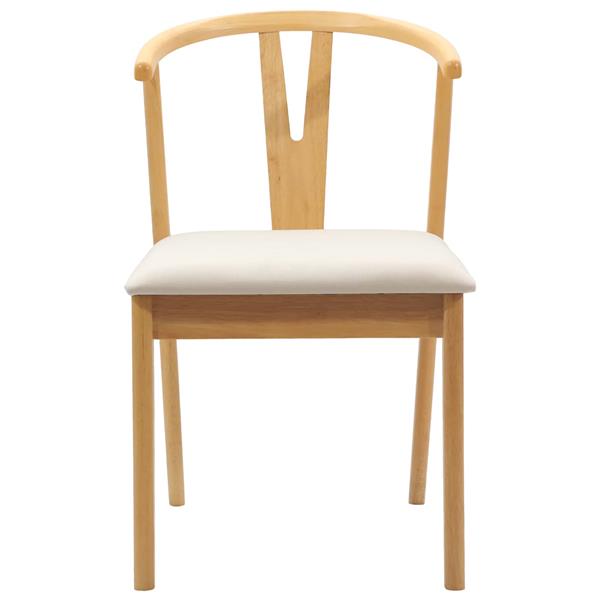 Grote foto vidaxl eetkamerstoel 2 pcs natuurlijk en licht massief rubberhout huis en inrichting stoelen