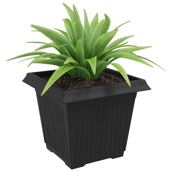 Grote foto vidaxl vierkante bloempot 24 pcs zwart 33 x 33 x 26 cm kunststof tuin en terras overige tuin en terras