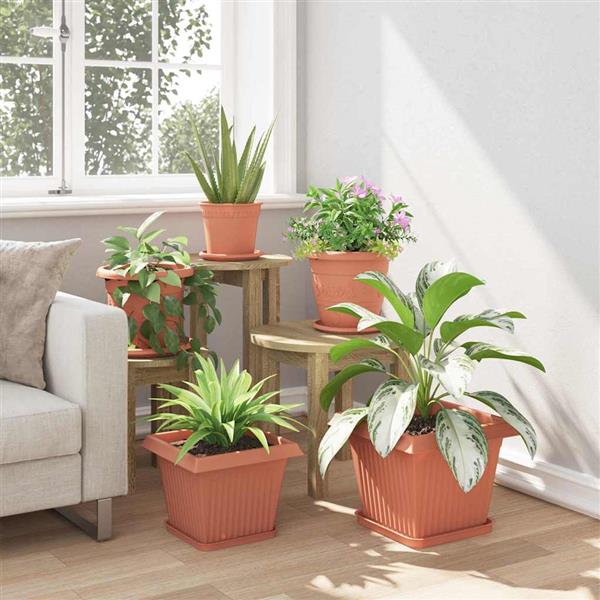 Grote foto vidaxl vierkante bloempot 24 pcs baksteenrood 28 5 x 28 5 x 22 cm tuin en terras overige tuin en terras