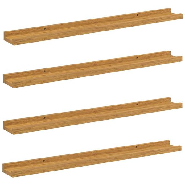 Grote foto vidaxl wandplank met plank 4 pcs beige 80 x 9 x 3 cm bewerkt hout huis en inrichting woningdecoratie