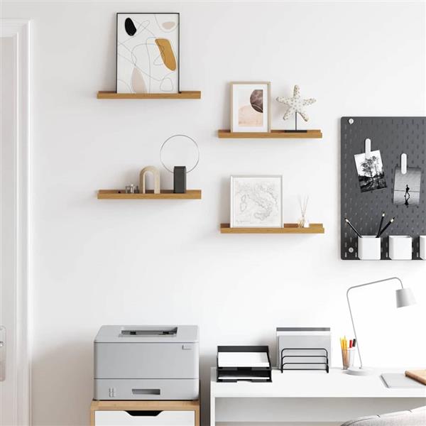 Grote foto vidaxl wandplank met plank 4 pcs beige 40 x 9 x 3 cm bewerkt hout huis en inrichting woningdecoratie