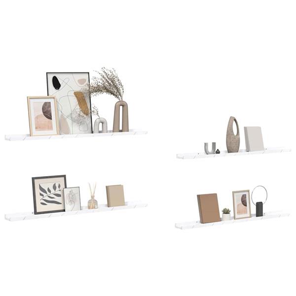 Grote foto vidaxl wandplank 4 pcs wit marmer 100 x 9 x 3 cm bewerkt hout huis en inrichting woningdecoratie