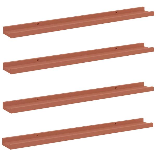 Grote foto vidaxl wandplank met plank 4 pcs rood 80 x 9 x 3 cm bewerkt hout huis en inrichting woningdecoratie