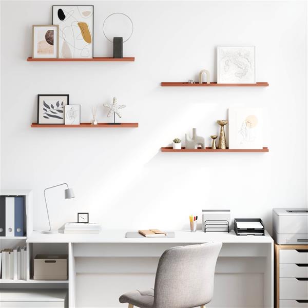 Grote foto vidaxl wandplank met plank 4 pcs rood 80 x 9 x 3 cm bewerkt hout huis en inrichting woningdecoratie