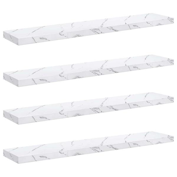 Grote foto vidaxl wandplank 4 pcs wit marmer 120 x 23 5 x 4 cm bewerkt hout huis en inrichting woningdecoratie