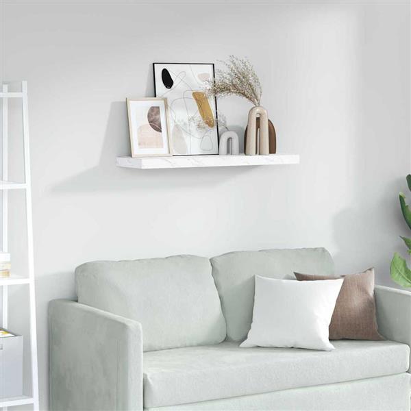 Grote foto vidaxl wandplank met opslag wit marmer 90 x 23 5 x 4 cm bewerkt hout huis en inrichting woningdecoratie