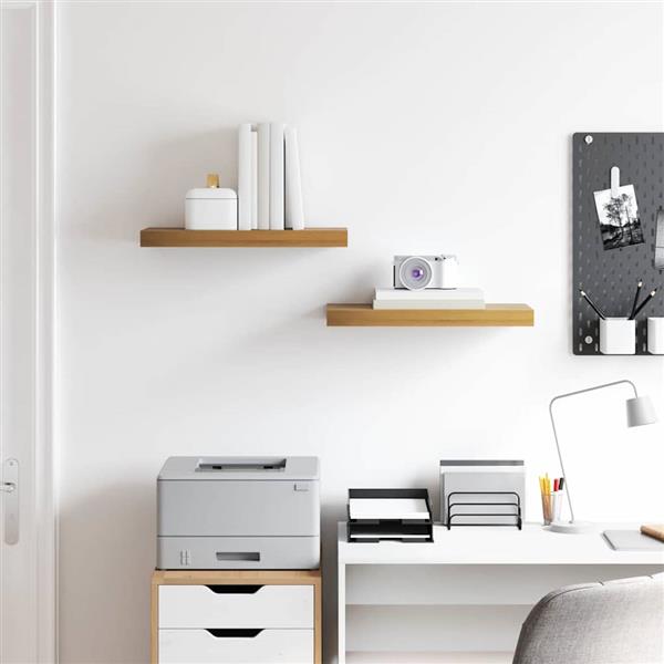 Grote foto vidaxl wandplank met opslag 2 pcs bruin 50 x 23 x 4 cm bewerkt hout huis en inrichting woningdecoratie