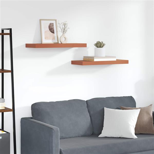 Grote foto vidaxl wandplank wandgemonteerd 2 pcs rood 60 x 23 x 4 cm bewerkt hout huis en inrichting woningdecoratie