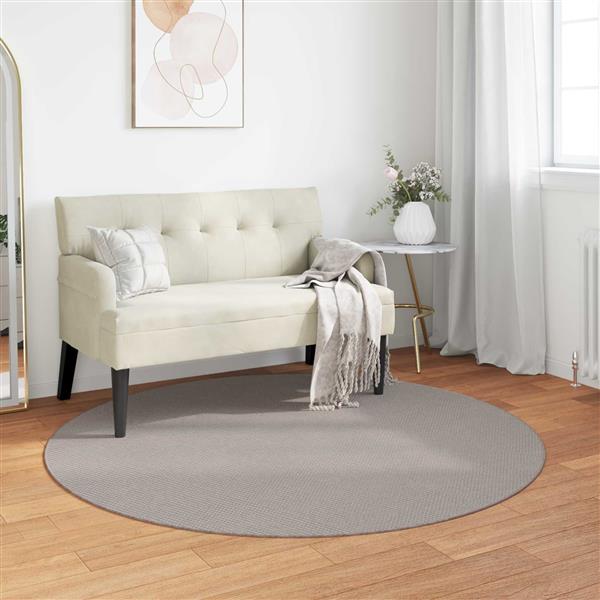 Grote foto vidaxl vloerkleden rond huarte cr me en taupe 120 cm polyester huis en inrichting vloerbedekking en kleden