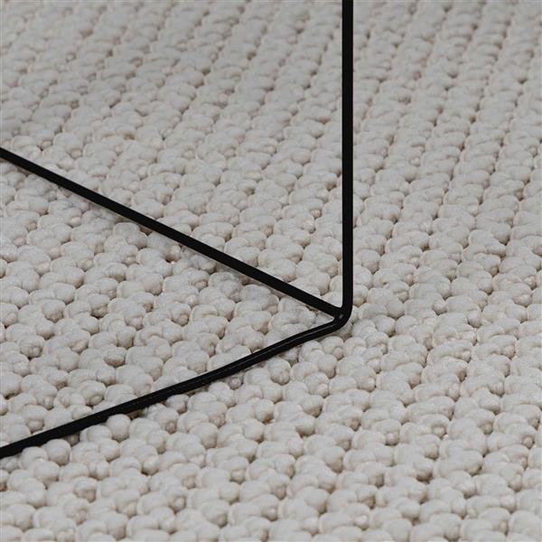 Grote foto vidaxl vloerkleden vierkant huarte cr me 240 x 240 cm polyester huis en inrichting vloerbedekking en kleden