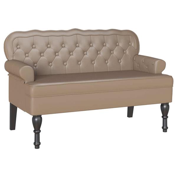 Grote foto vidaxl chesterfield bank cappuccino 119 5 x 64 5 x 75 cm nep leer huis en inrichting overige huis en inrichting