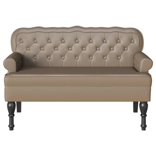 Grote foto vidaxl chesterfield bank cappuccino 119 5 x 64 5 x 75 cm nep leer huis en inrichting overige huis en inrichting