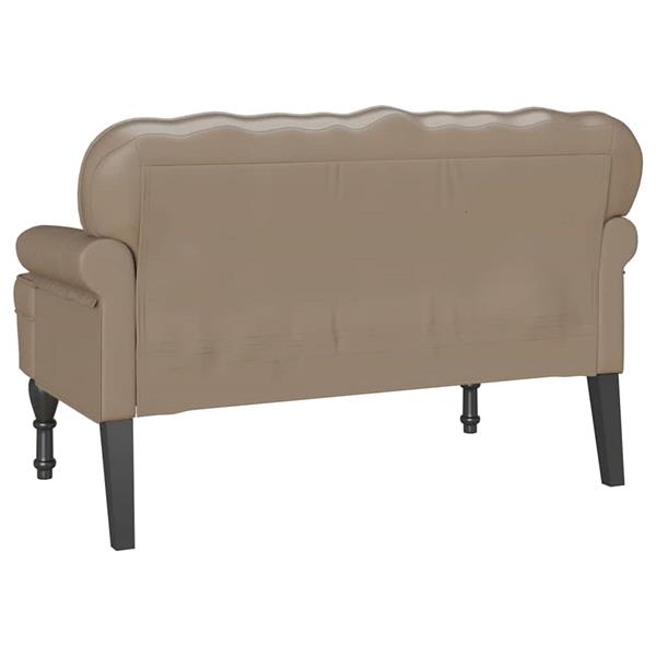 Grote foto vidaxl chesterfield bank cappuccino 119 5 x 64 5 x 75 cm nep leer huis en inrichting overige huis en inrichting
