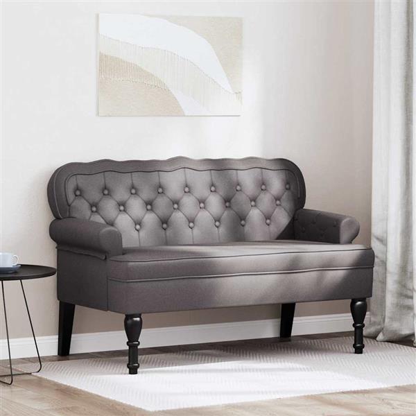 Grote foto vidaxl chesterfield bank grijs 119 5 x 64 5 x 75 cm nep leer huis en inrichting overige huis en inrichting