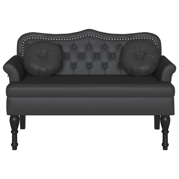 Grote foto vidaxl chesterfield bank met kussen zwart 120 5 x 65 x 75 cm nep leer huis en inrichting overige huis en inrichting