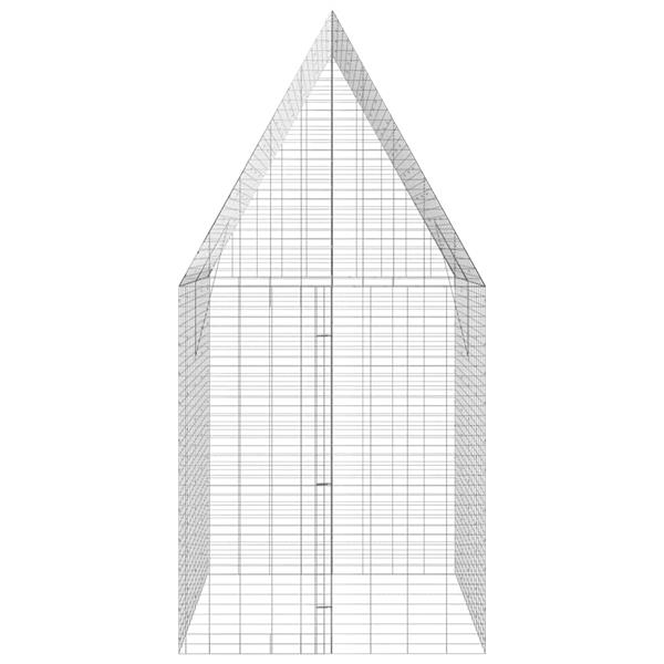 Grote foto vidaxl konijnenkooi zilver 400 x 100 x 210 cm gegalvaniseerd staal dieren en toebehoren hokken en kooien