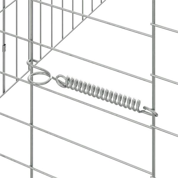 Grote foto vidaxl konijnenkooi zilver 400 x 78 x 78 cm gegalvaniseerd staal dieren en toebehoren hokken en kooien
