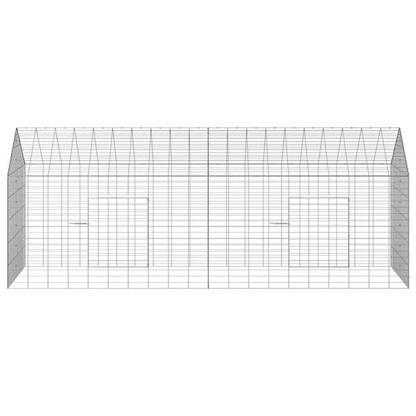 Grote foto vidaxl konijnenkooi zilver 400 x 78 x 78 cm gegalvaniseerd staal dieren en toebehoren hokken en kooien