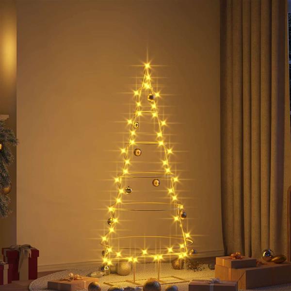 Grote foto vidaxl metalen kerstboom met standaard goud 148 cm poedergecoat staal diversen overige diversen