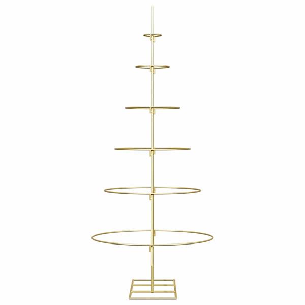 Grote foto vidaxl metalen kerstboom met standaard goud 148 cm poedergecoat staal diversen overige diversen