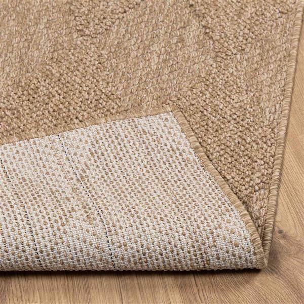 Grote foto vidaxl vloerkleden vierkant huarte naturel 200 x 200 cm polyester huis en inrichting vloerbedekking en kleden