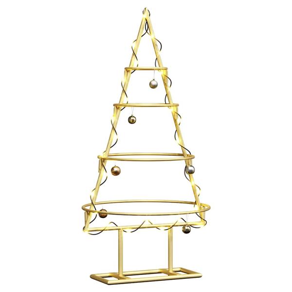 Grote foto vidaxl metalen kerstboom met standaard goud 60 cm poedergecoat staal diversen overige diversen