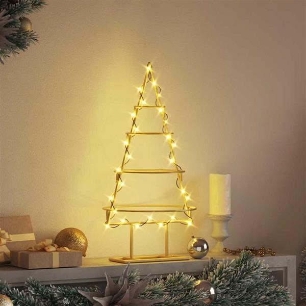 Grote foto vidaxl metalen kerstboom met standaard goud 60 cm poedergecoat staal diversen overige diversen