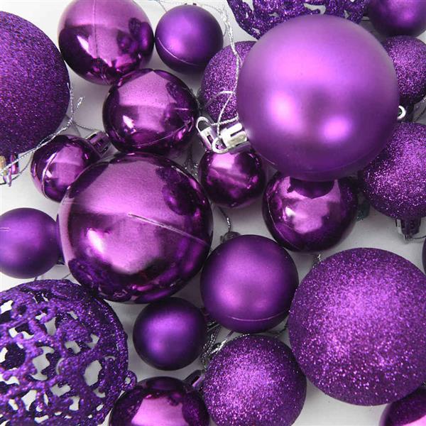 Grote foto vidaxl kerstbal set met 150 led 61 pcs lila kunststof diversen overige diversen