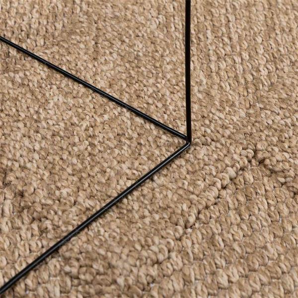 Grote foto vidaxl vloerkleden vierkant huarte naturel 120 x 120 cm polyester huis en inrichting vloerbedekking en kleden