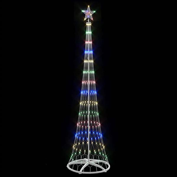 Grote foto vidaxl led kerstboom met 290 led multikleur 70 x 70 x 250 cm metaal diversen overige diversen