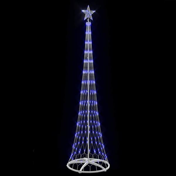 Grote foto vidaxl led kerstboom met 290 led blauw 70 x 70 x 250 cm metaal diversen overige diversen