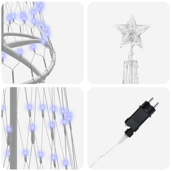 Grote foto vidaxl led kerstboom met 290 led blauw 70 x 70 x 250 cm metaal diversen overige diversen