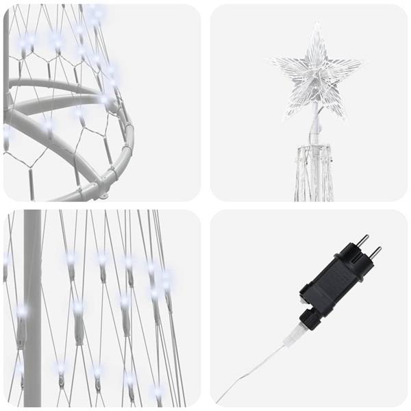 Grote foto vidaxl led kerstboom met 290 led koudwit 70 x 70 x 250 cm metaal diversen overige diversen