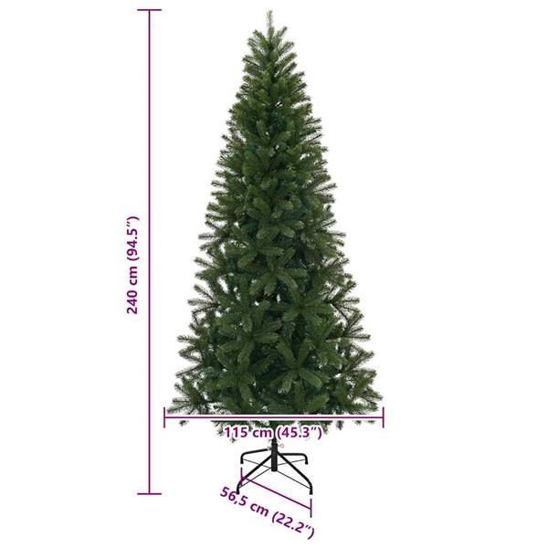 Grote foto vidaxl kunstkerstboom met standaard groen 240 cm pvc pe en staal diversen overige diversen
