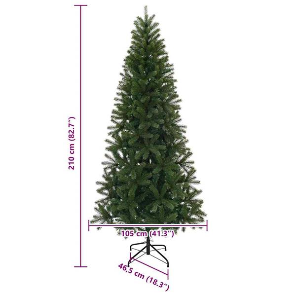 Grote foto vidaxl kunstkerstboom met standaard groen 210 cm pvc pe en staal diversen overige diversen
