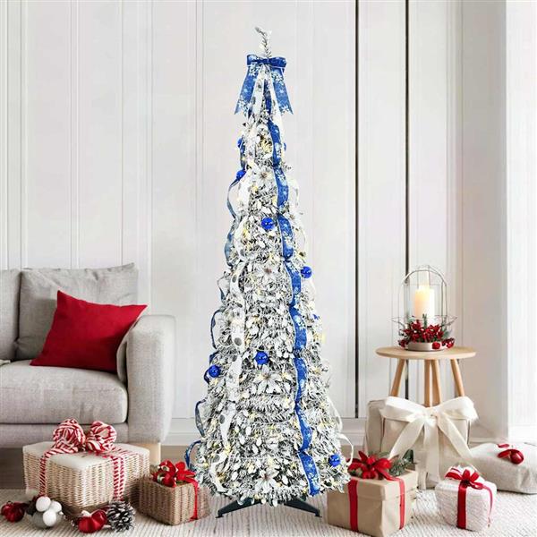 Grote foto vidaxl kunstkerstboom met 150 led met standaard wit 180 cm pvc diversen overige diversen