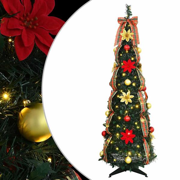 Grote foto vidaxl kunstkerstboom met 100 led met standaard groen 155 cm pvc diversen overige diversen