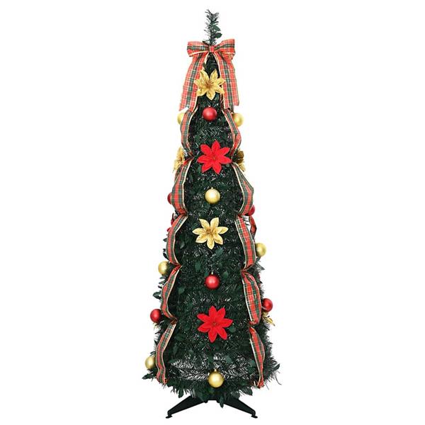 Grote foto vidaxl kunstkerstboom met 100 led met standaard groen 155 cm pvc diversen overige diversen