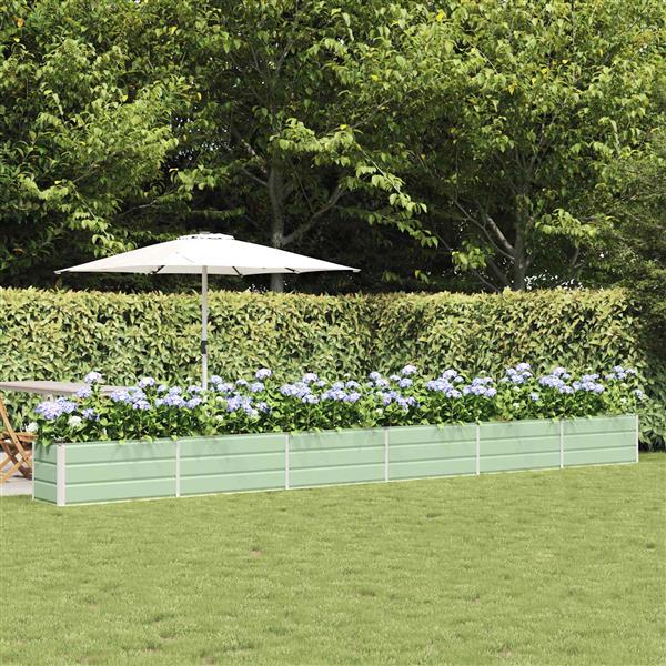 Grote foto vidaxl plantenbak pastelgroen 480 x 50 x 45 cm gegalvaniseerd staal tuin en terras overige tuin en terras