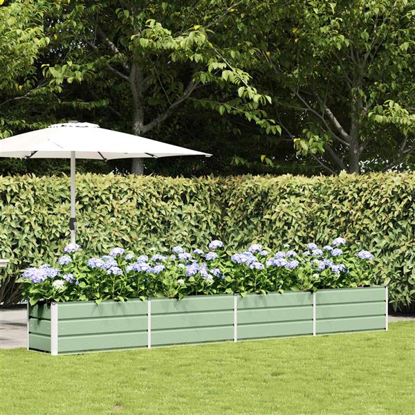 Grote foto vidaxl plantenbak pastelgroen 480 x 50 x 45 cm gegalvaniseerd staal tuin en terras overige tuin en terras