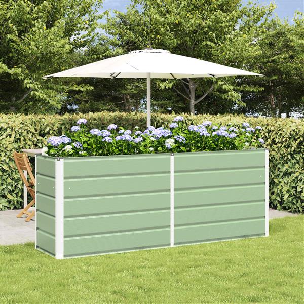 Grote foto vidaxl plantenbak pastelgroen 480 x 50 x 45 cm gegalvaniseerd staal tuin en terras overige tuin en terras