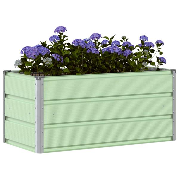 Grote foto vidaxl plantenbak pastelgroen 100 x 50 x 45 cm gegalvaniseerd staal tuin en terras overige tuin en terras