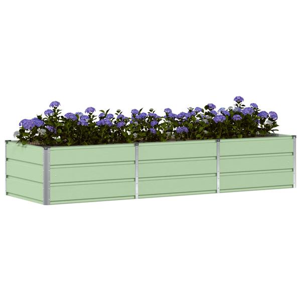 Grote foto vidaxl plantenbak groen 240 x 80 x 45 cm staal tuin en terras overige tuin en terras