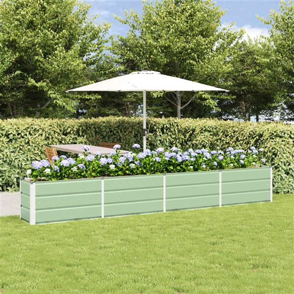 Grote foto vidaxl plantenbak groen 320 x 40 x 45 cm staal tuin en terras overige tuin en terras