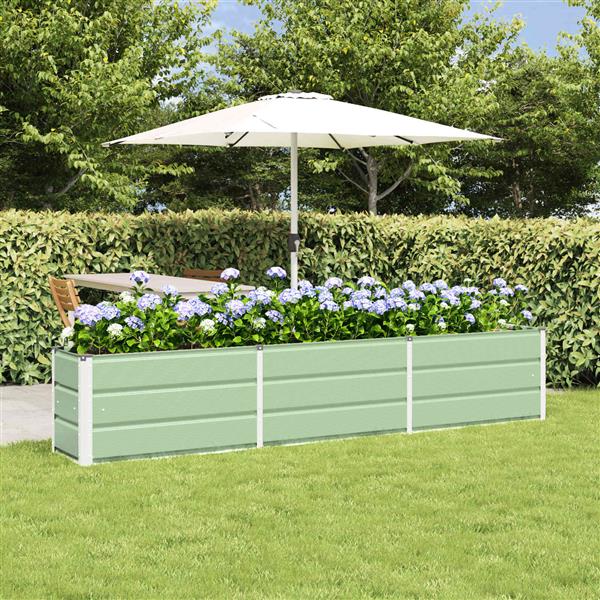 Grote foto vidaxl plantenbak groen 240 x 40 x 45 cm staal tuin en terras overige tuin en terras