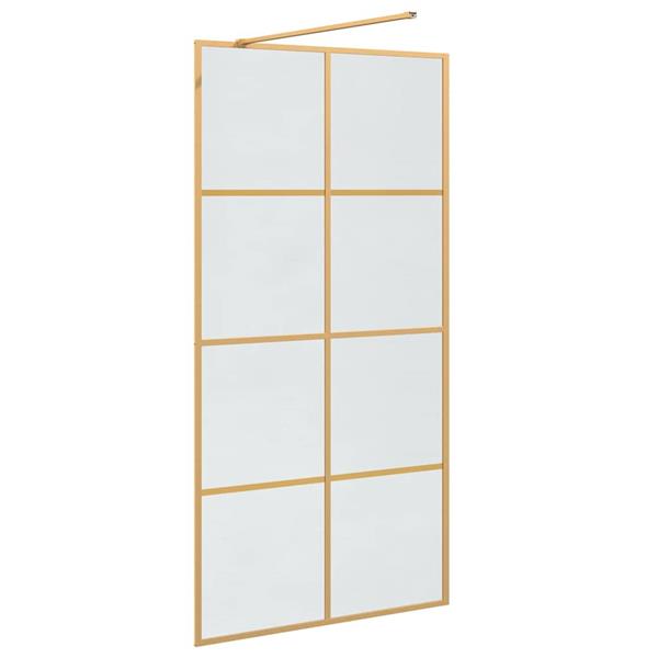 Grote foto vidaxl inloop douche wand goud 100 x 195 cm gehard glas huis en inrichting complete badkamers