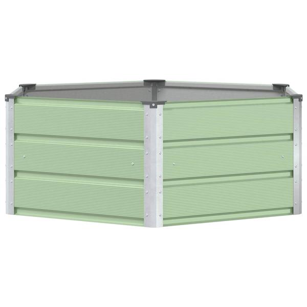 Grote foto vidaxl plantenbak pastel groen 129 x 129 x 45 cm staal tuin en terras overige tuin en terras